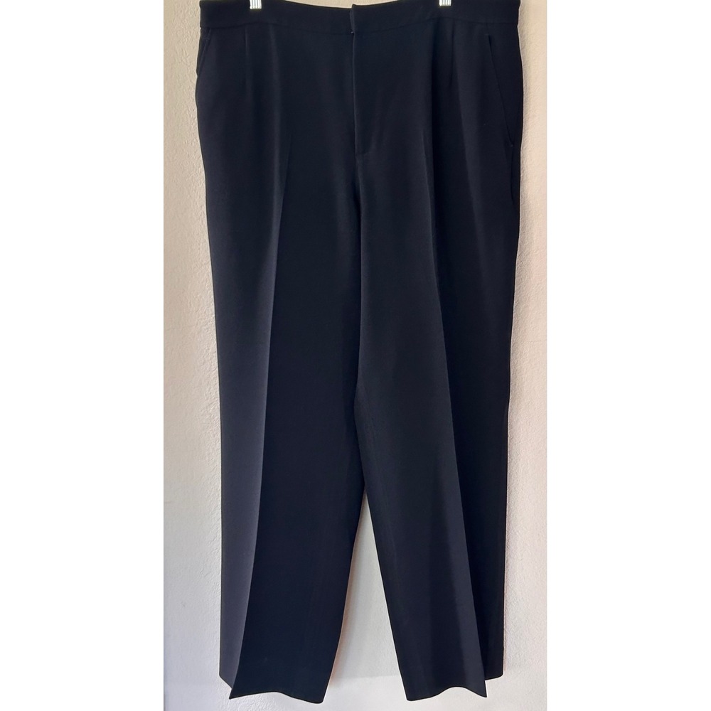 Ellen Tracy Womens Black Straight Leg Dress Pants Plus Size 18 Elastic Waist